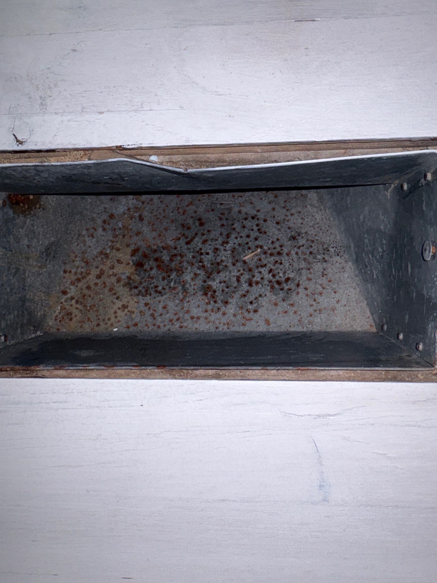 HVAC air duct with visible rust at a home in Westhampton Beach NY