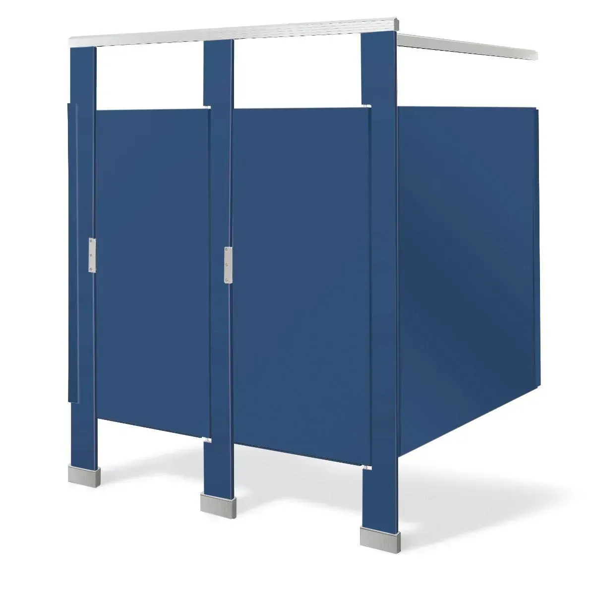 A Blue Bathroom Stall With Two Doors On A White Background — Laredo, TX — South Central Hardware Inc.