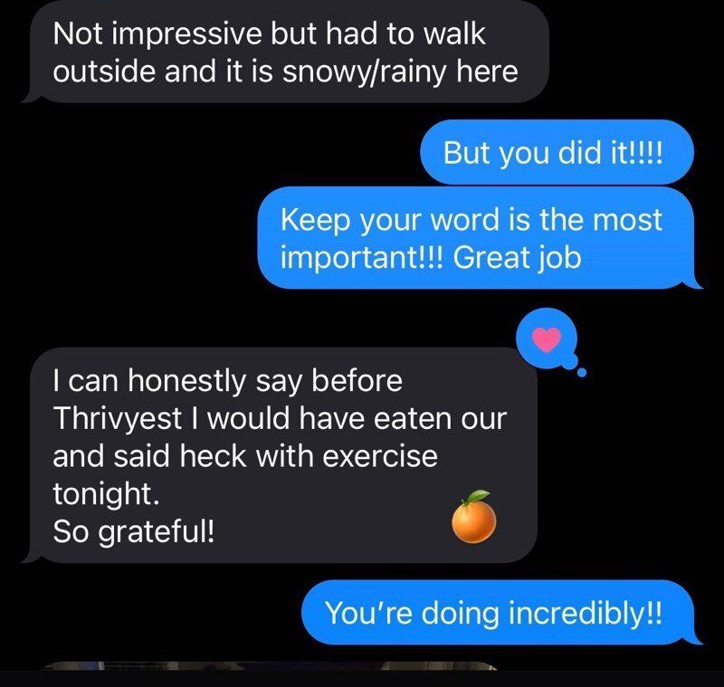 client testimonial for emily moss of thrivyest