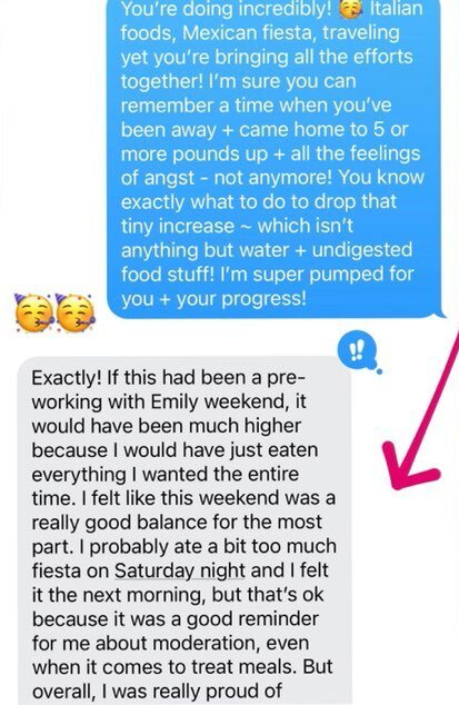 client testimonial for emily moss of thrivyest