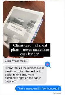 client testimonial for emily moss of thrivyest