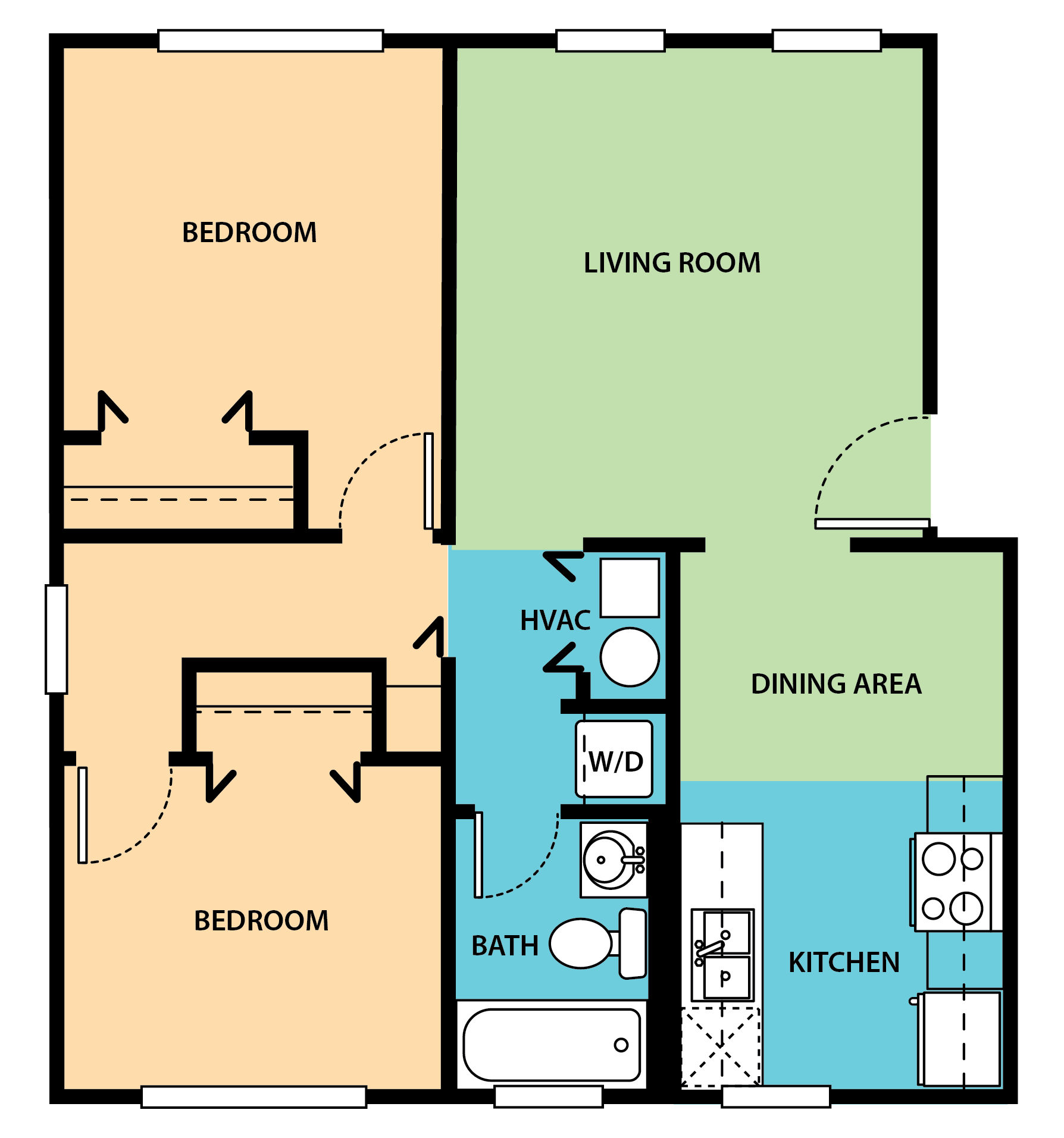 2x1 floor plan