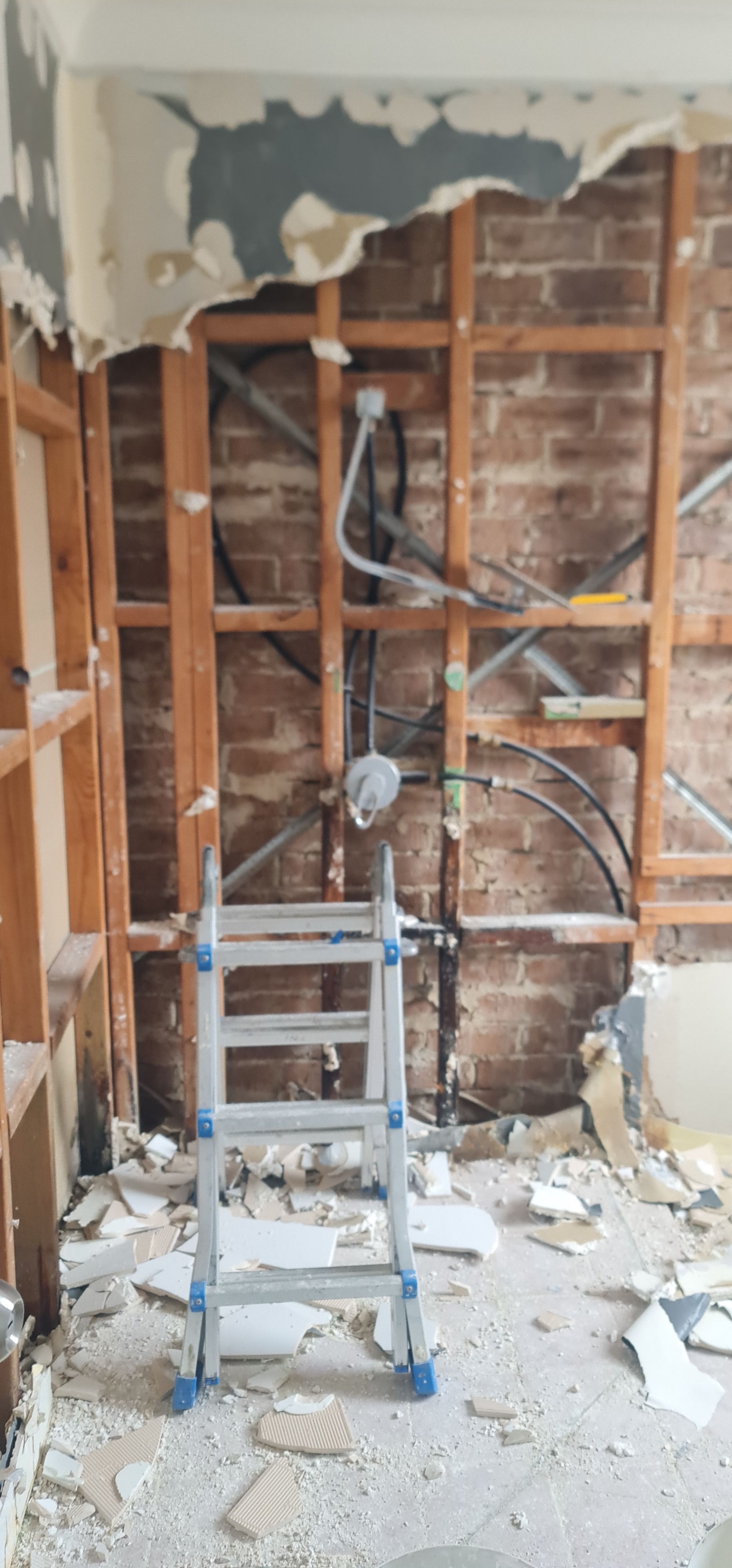 Bathroom strip-out — before renovation