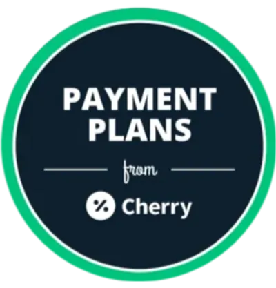 Payment Plans logo: Dark blue circle with white text 