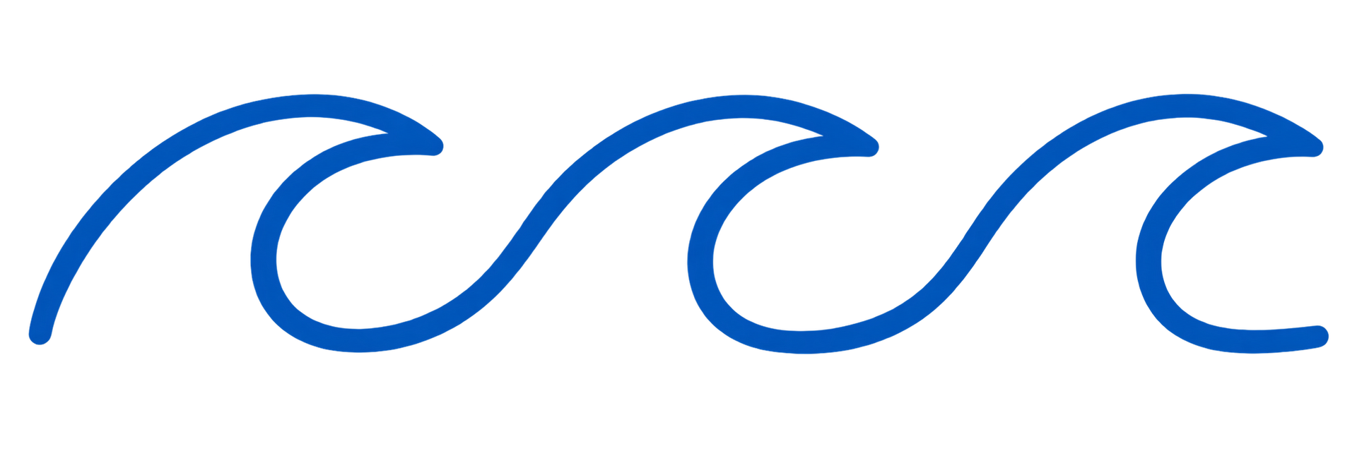 Blue wave icon in a simple line drawing