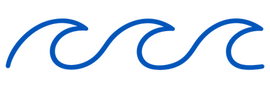 Blue wave icon in a simple line drawing