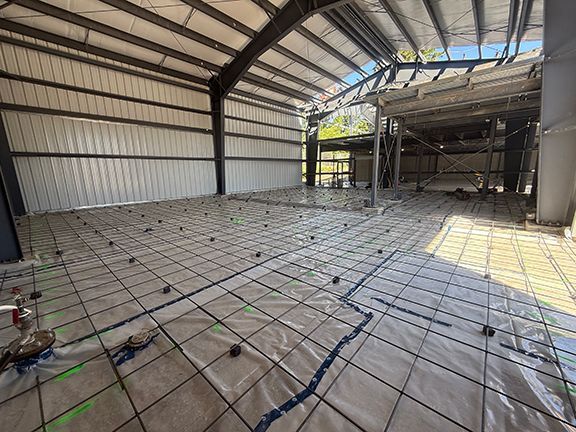Interior view of the building just before the concrete floor is added.
