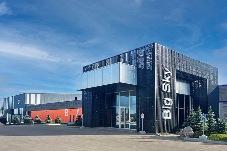 A side view of the Big Sky Studio filming complex built by Double Black Construction.