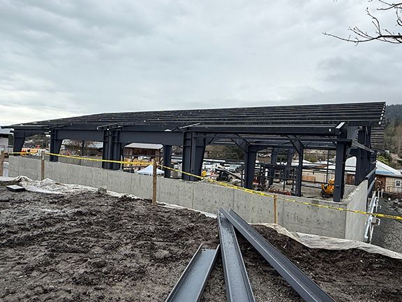 March 2025 photo of a metal building construction site in British Columbia.