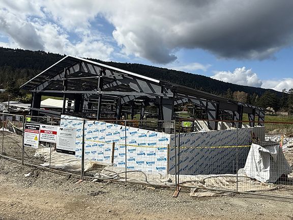 Salt Spring Island construction site for a new lumber processing facility in BC.