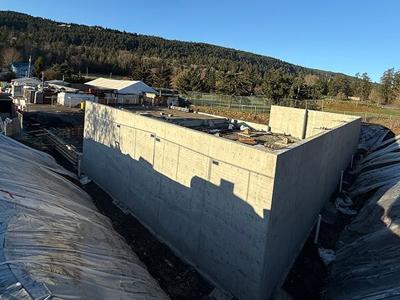 Concrete foundation wall completed by Double Black Construction in British Columbia, March 2025.