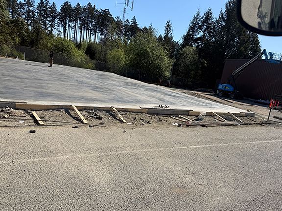 View of the concrete foundation poured on site for VMAC in Nanaimo.