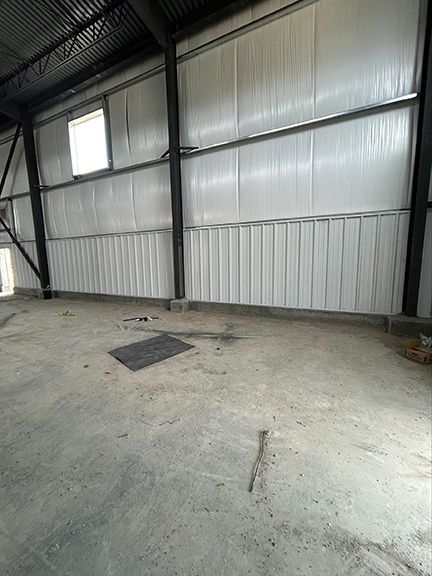 Interior look at metal building wall panels with waterproof lining