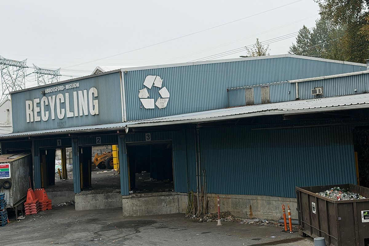 Recycling facility after new metal panel renovation