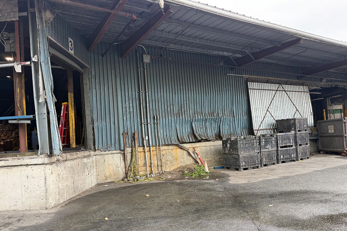 Recycling facility before installing new metal panels