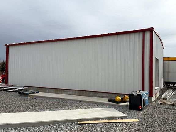 Side view of the YVR jet fuel facility installed by Double Black Construction.
