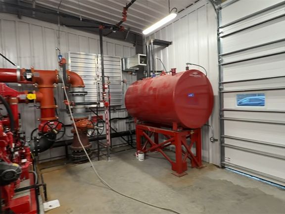 Interior view of Vancouver airport jet fuel pumps.
