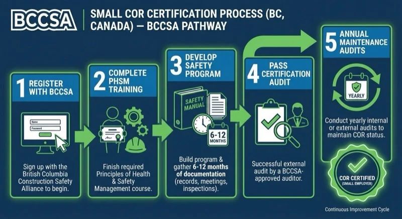 BCCSA process for COR certification