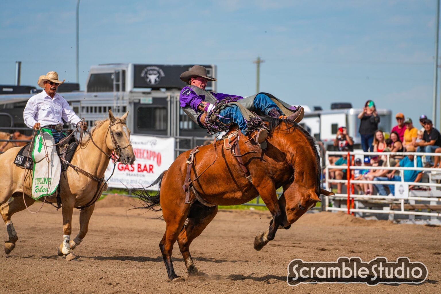 Bucking horse at 2025 Waywayseecappo rodeo.