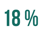 The number 18 is written in green letters on a white background.