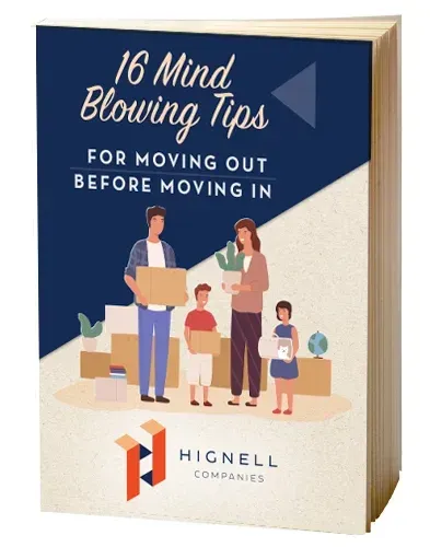 A book titled 16 mind blowing tips for moving out before moving in