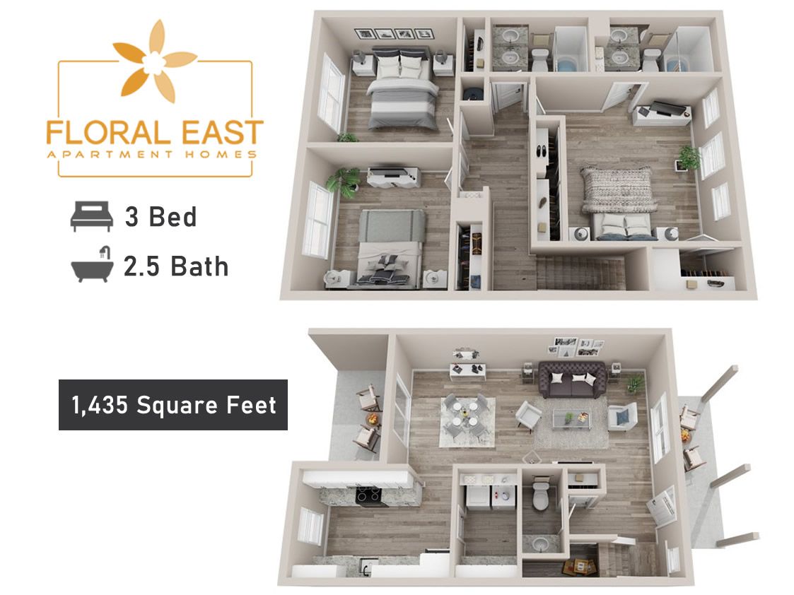 Floorplans for rental apartment layout