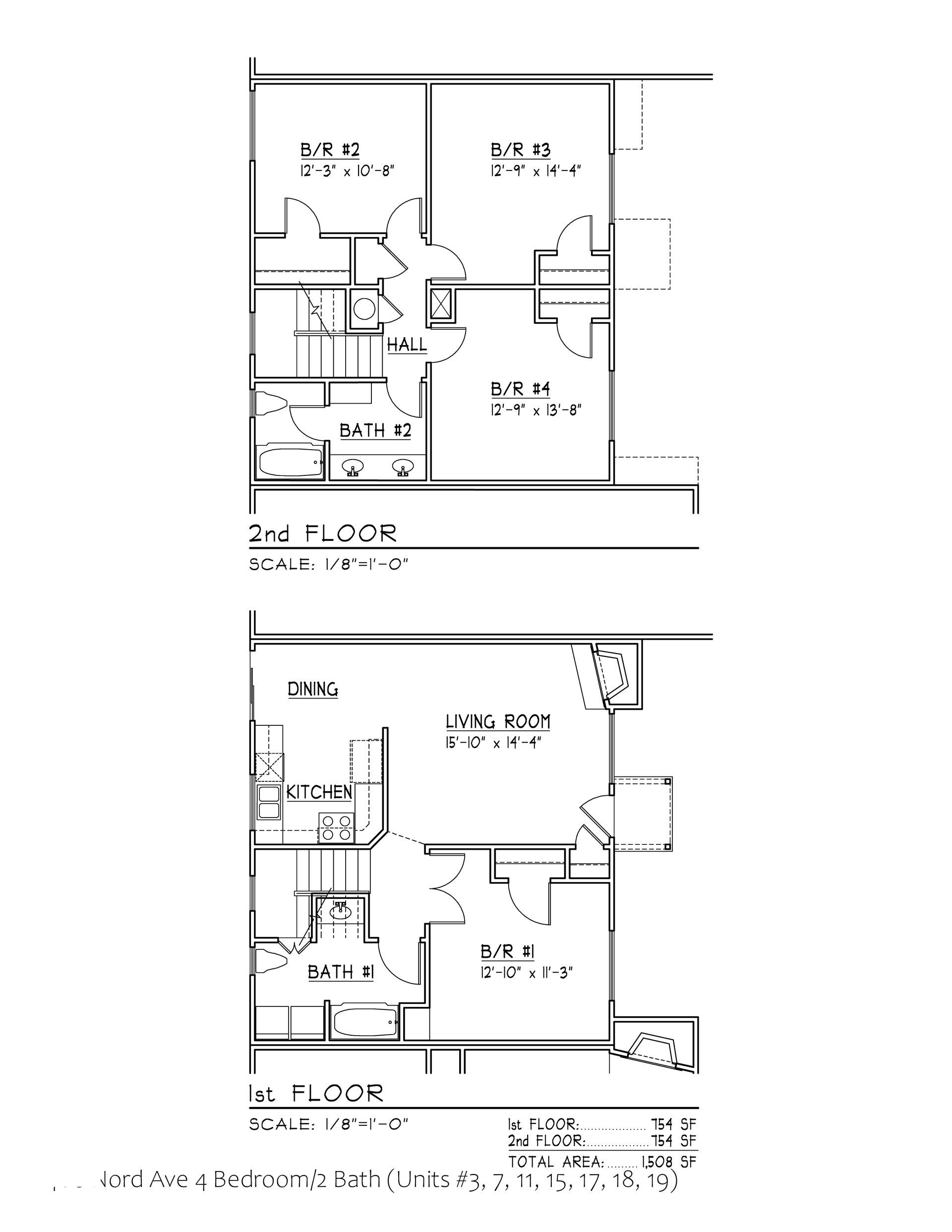Floorplans for rental apartment layout