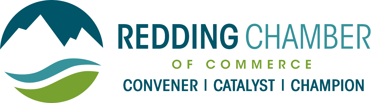 The logo for the city of redding chamber of commerce 