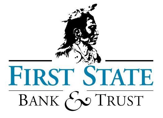 the first state bank and trust logo has a native american on it