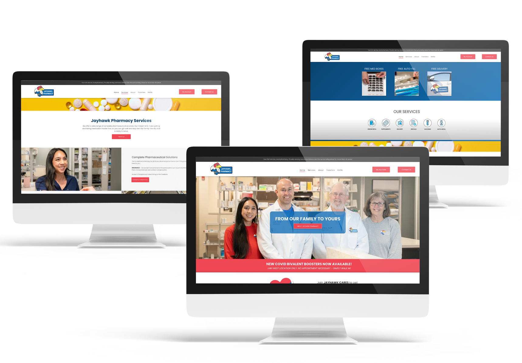 Professional advertisement of Jayhawk Pharmacy made by KMG.