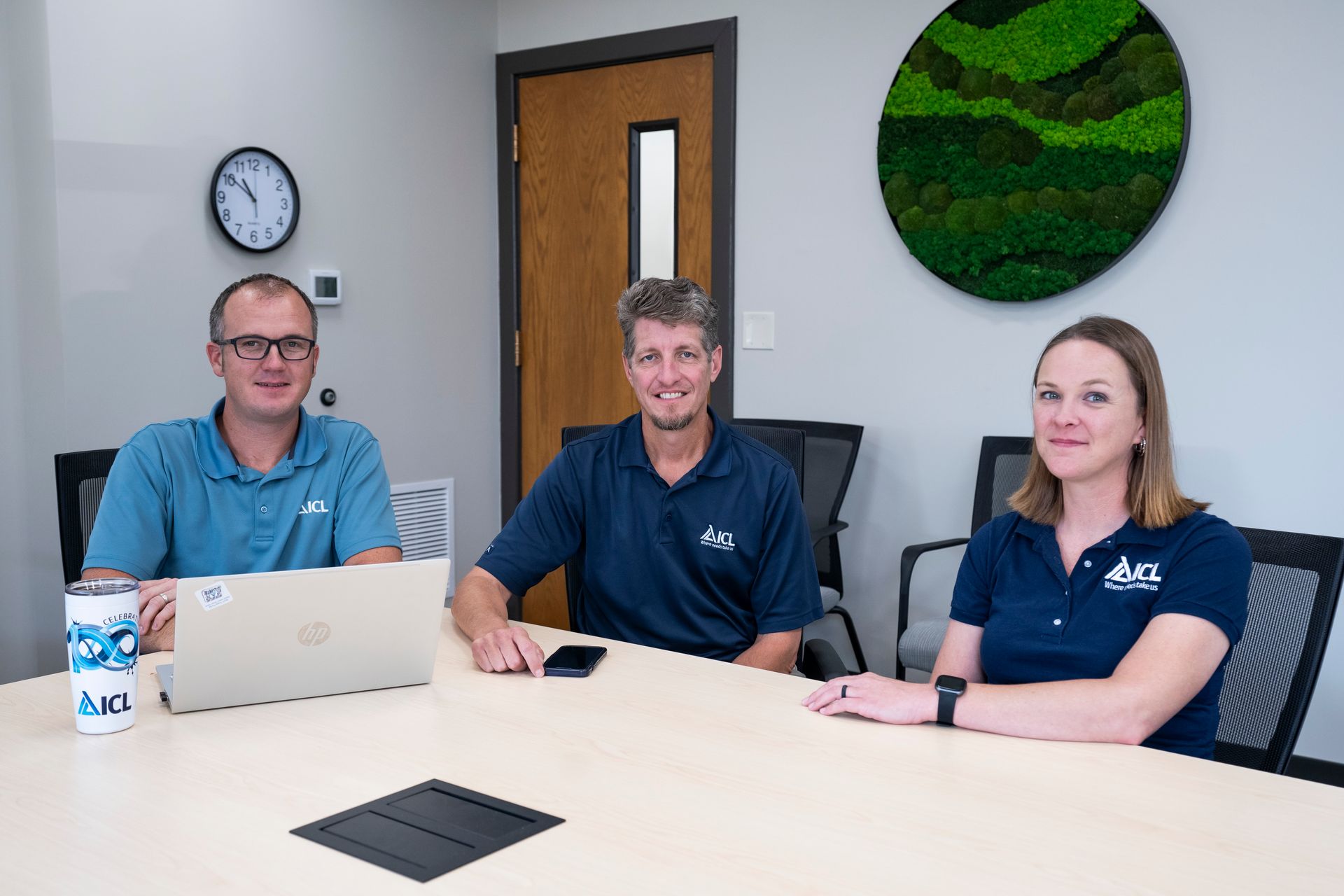 Professional photograph of employees of ICL Lawrence taken by KMG.