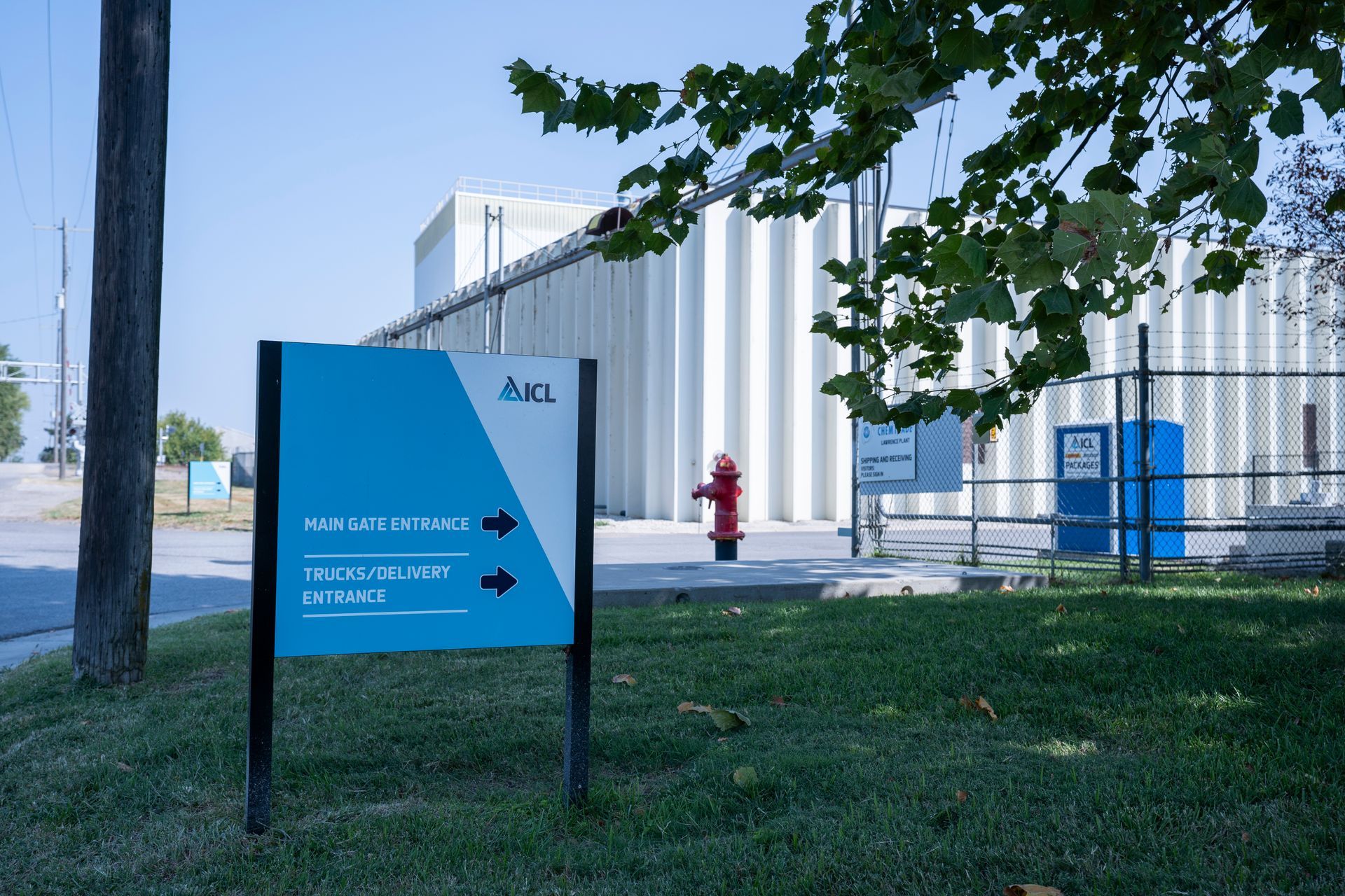 Professional photograph of ICL of Lawrence chemical factory.