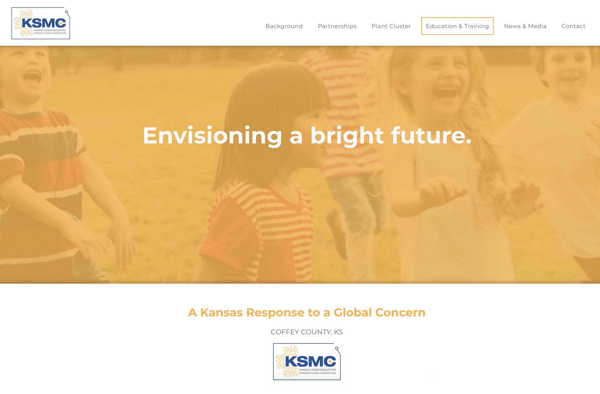screenshot of KSMC website made by KMG
