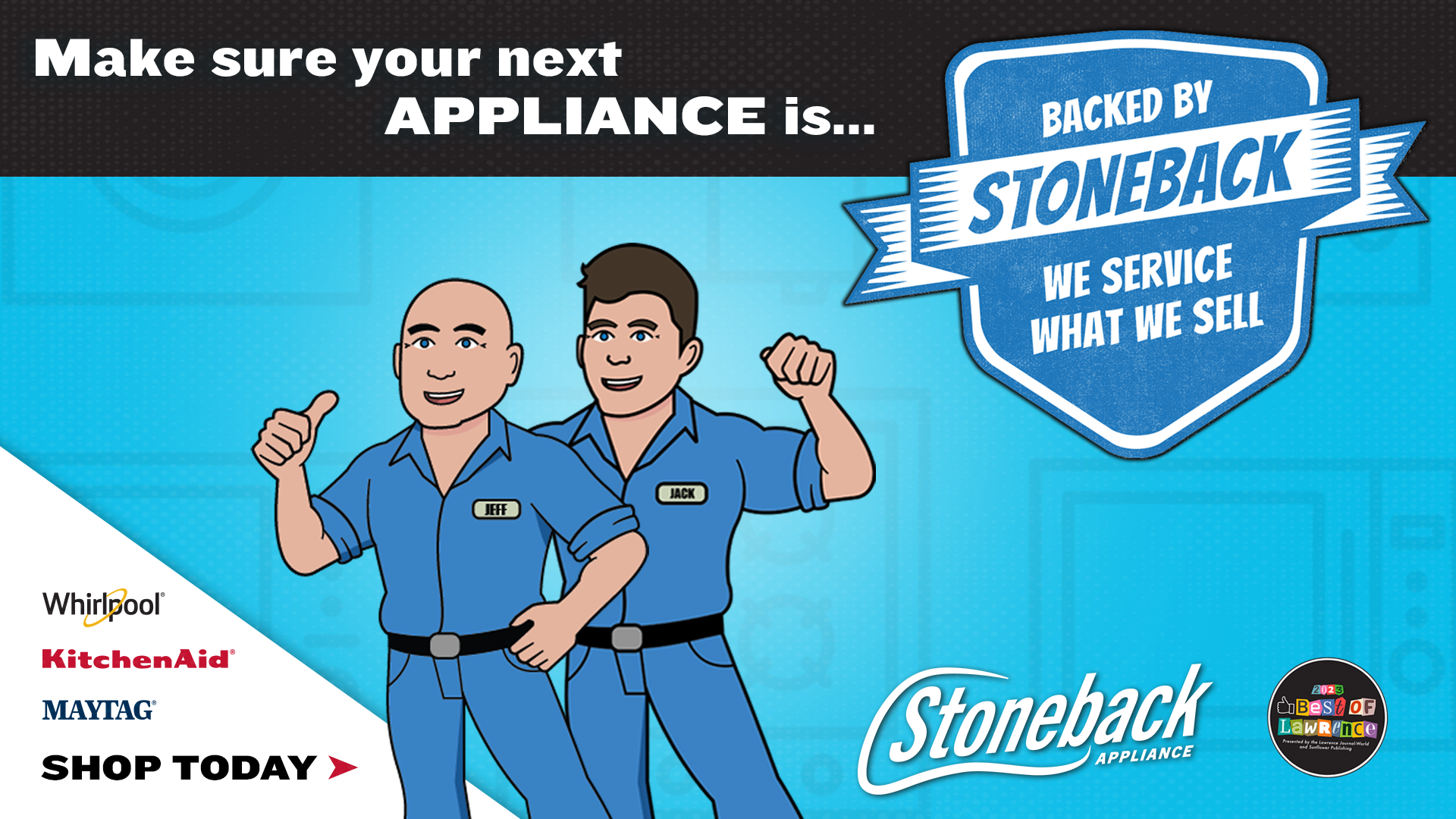 Professional advertisement for Stoneback Appliance that was made by KMG.