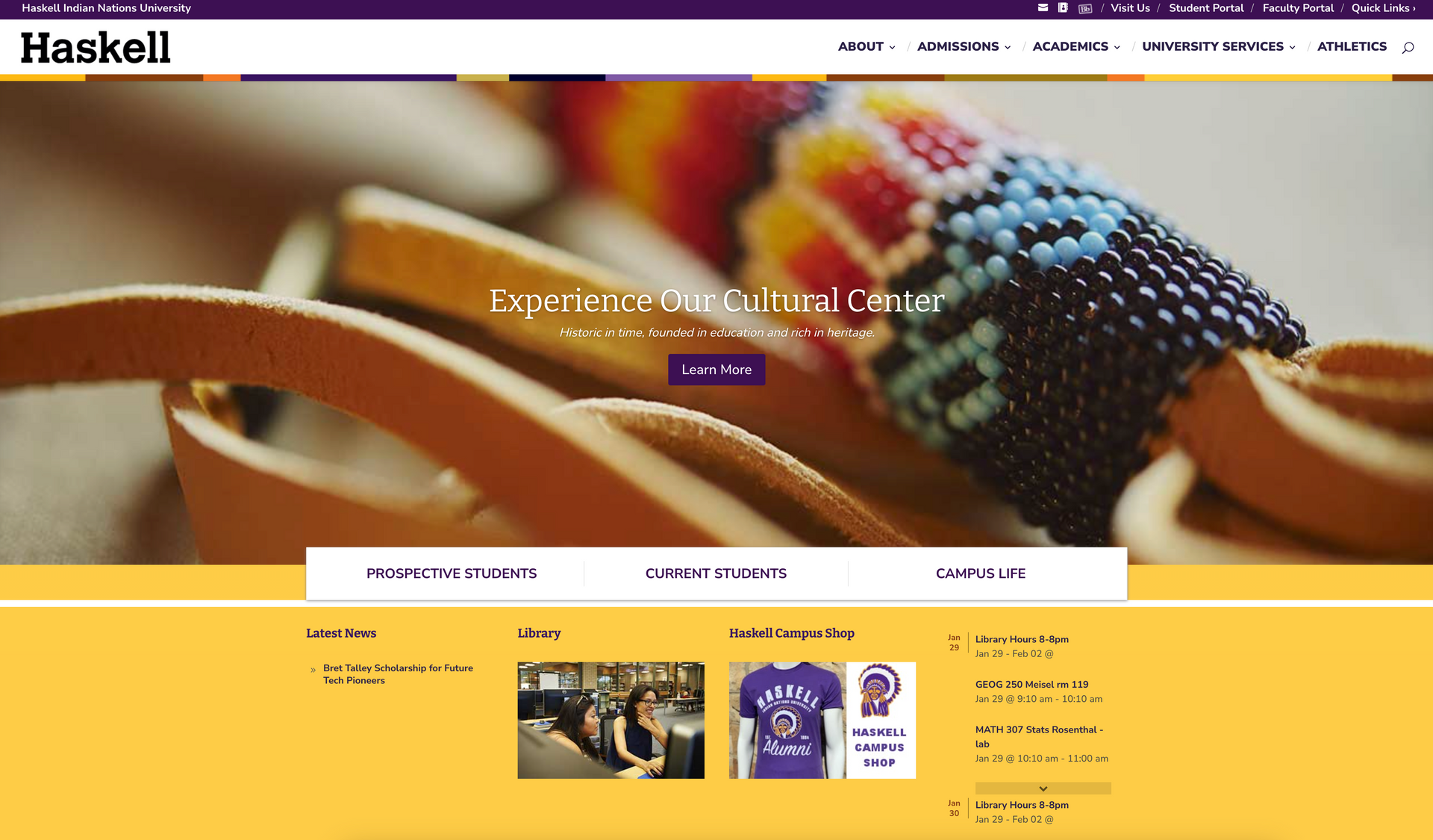 Screenshot of a website made by KMG.