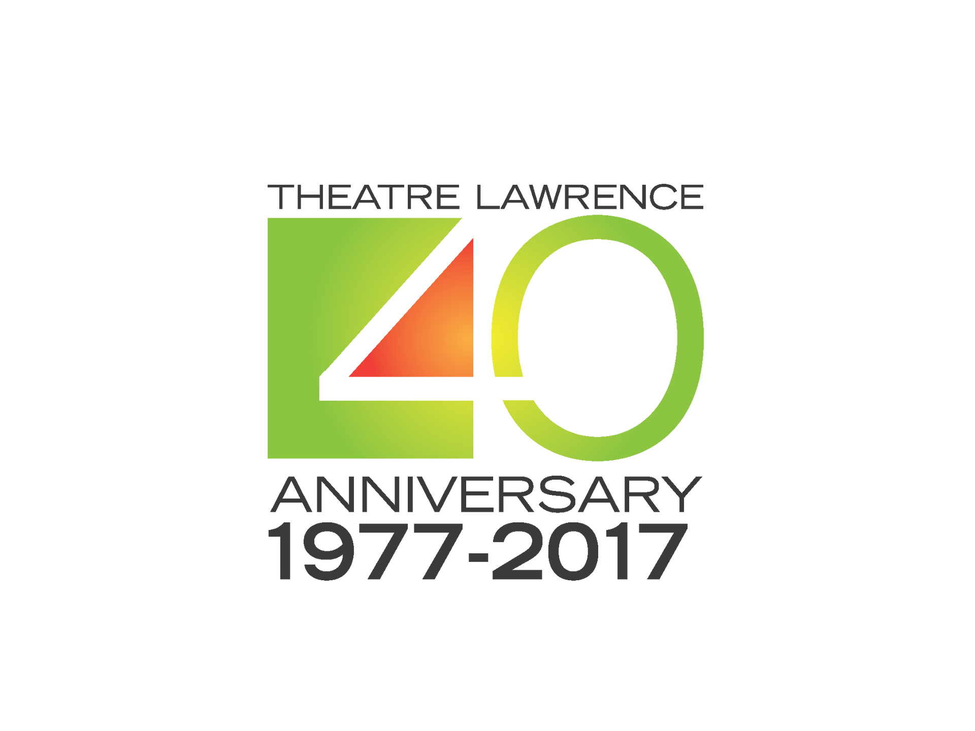Theatre Lawrence 40th Anniversary logo made by KMG.