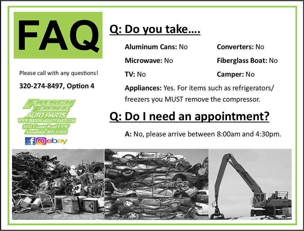 Scrap Metal and Recycling Annandale, MN French Lake Auto Parts