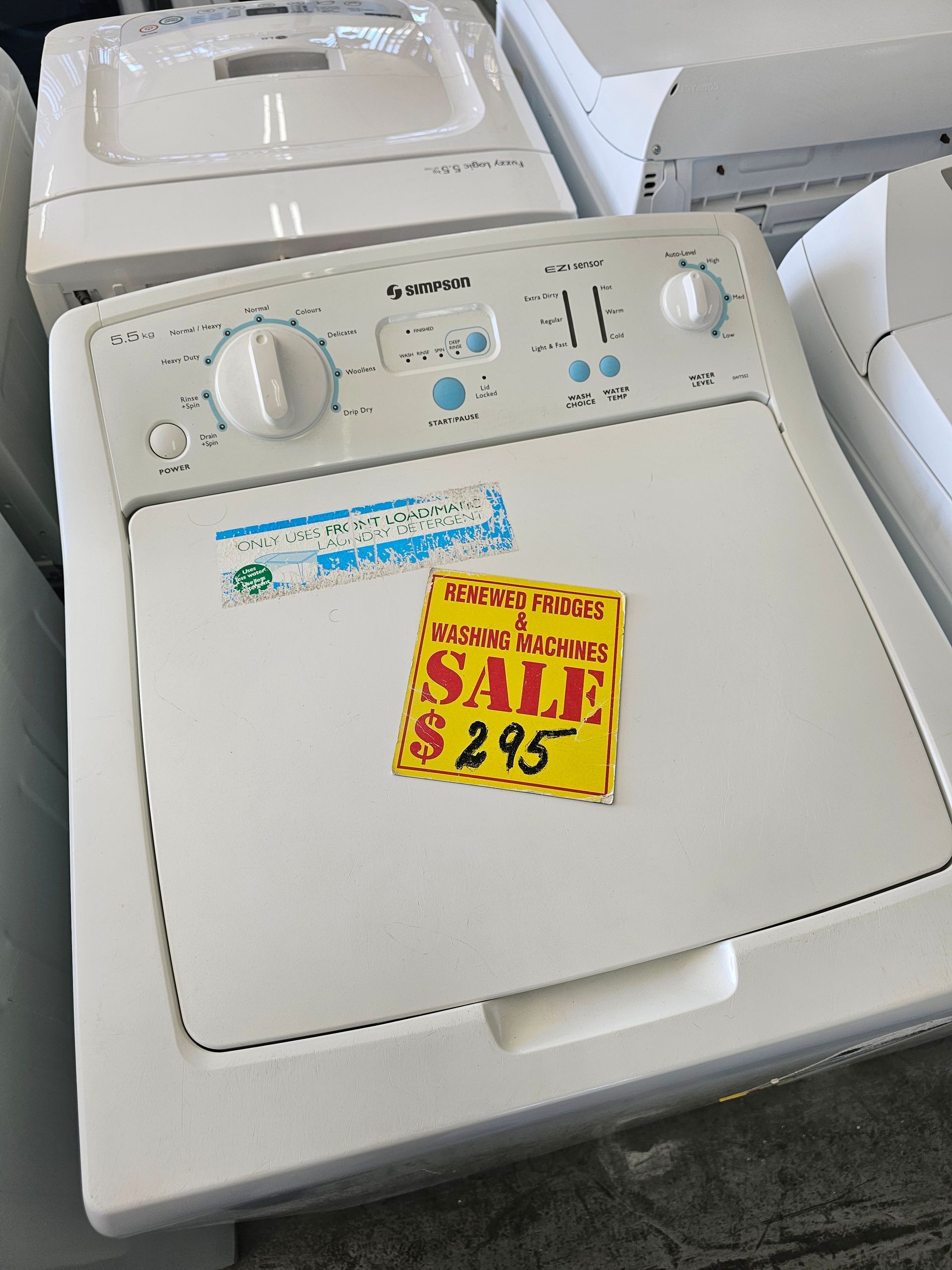 A washer and dryer are on sale