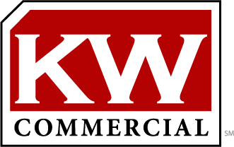 KYW Commercial logo with white letters on a red background inside a black-outlined box