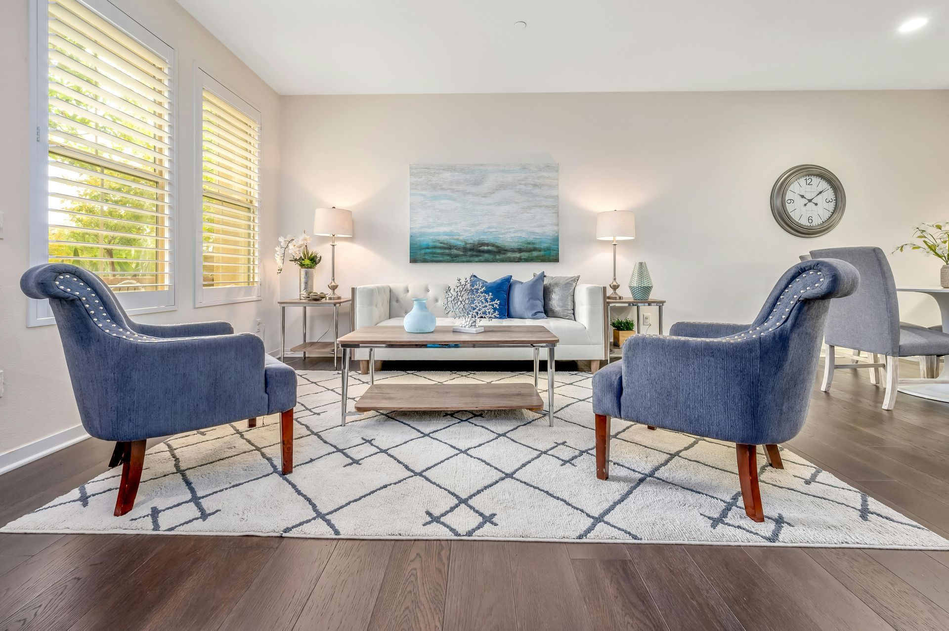 Staged North Texas living room showing how home presentation can support stronger seller negotiation