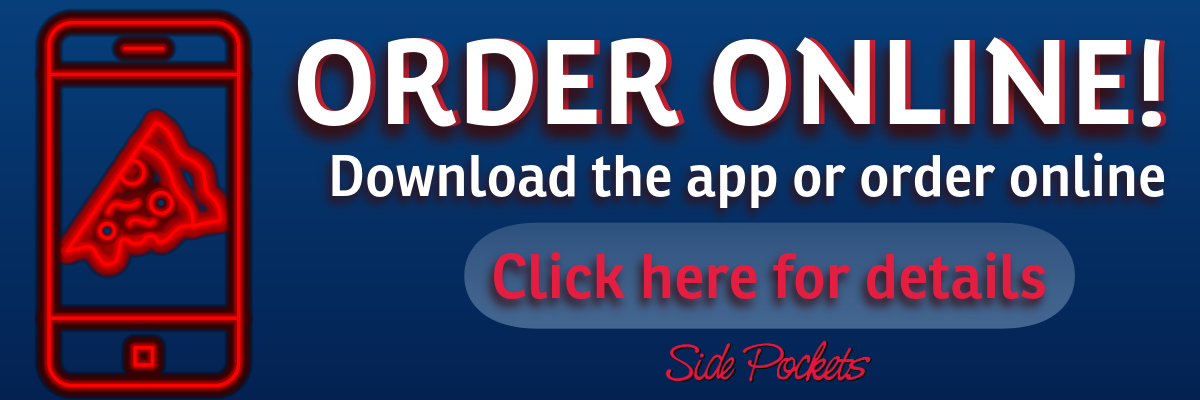 Side pocket ad that says order online on it