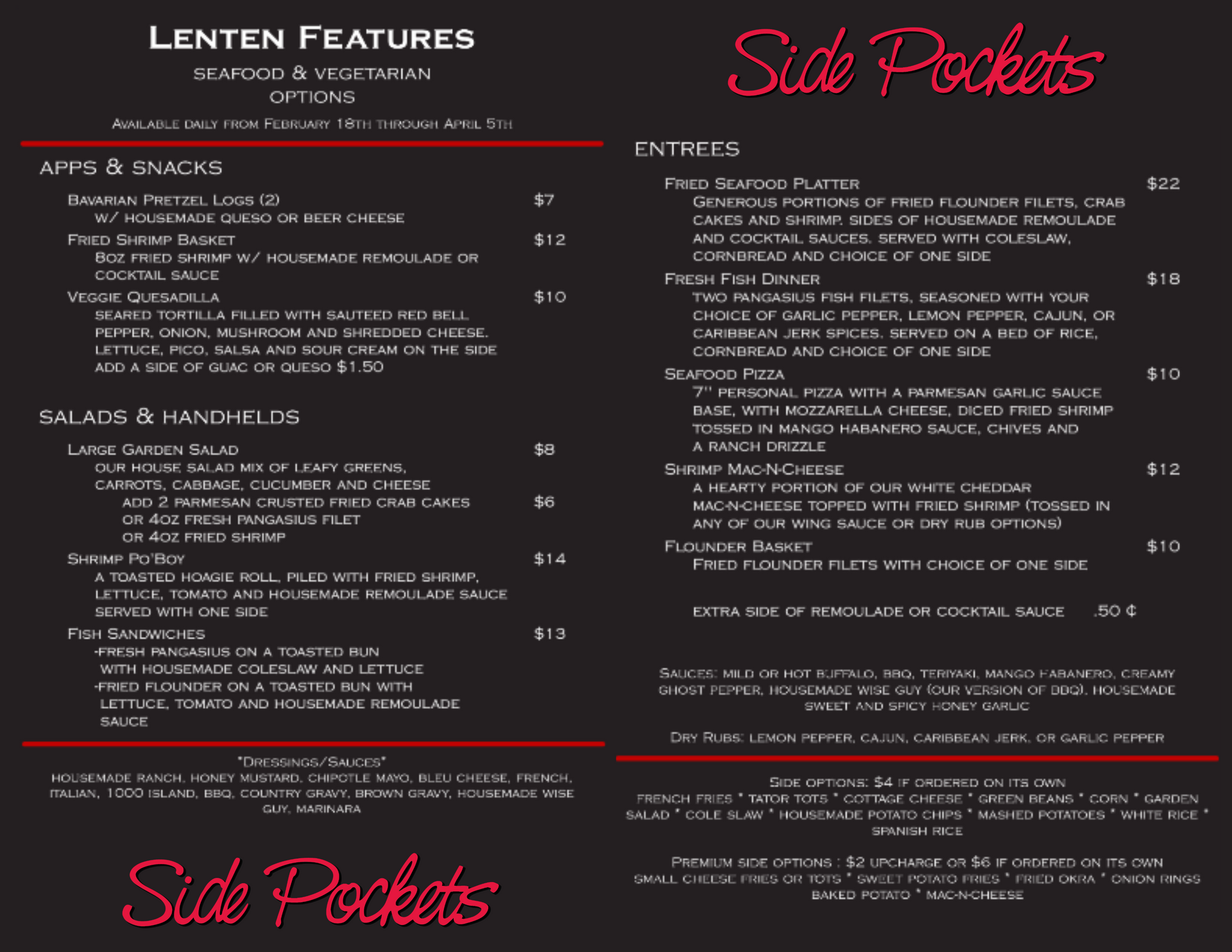 Lenten Menu
