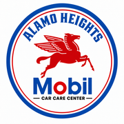 Mobil Car Care Center logo in blue, red, and black text on a white background