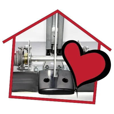 A house with a red heart inside of it