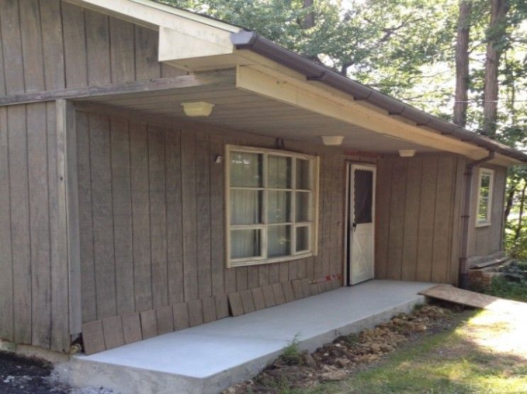 concrete walkway to house