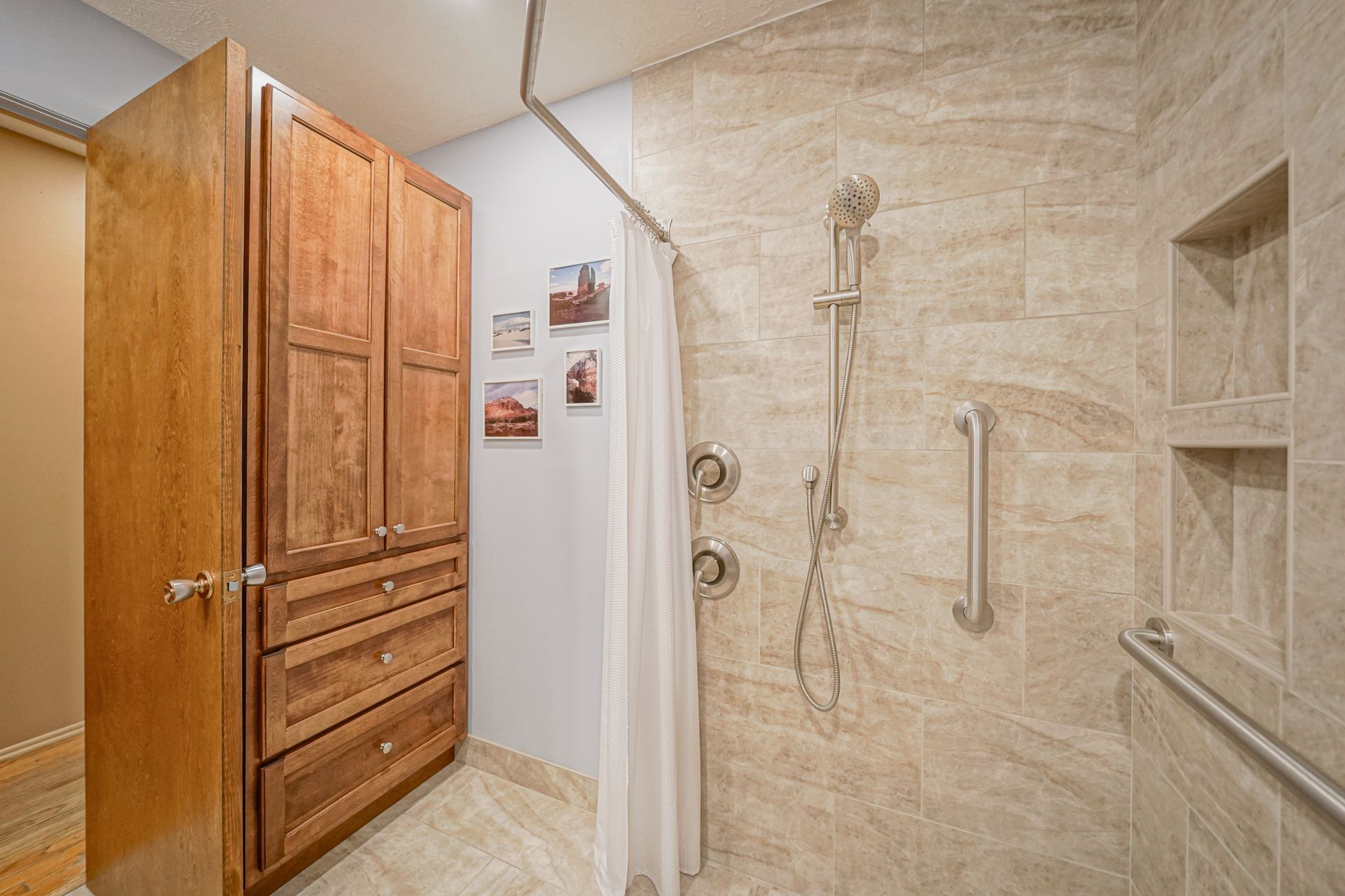 Bathroom Cabinet and Shower - Lincoln, NE - Skylimit Remodeling