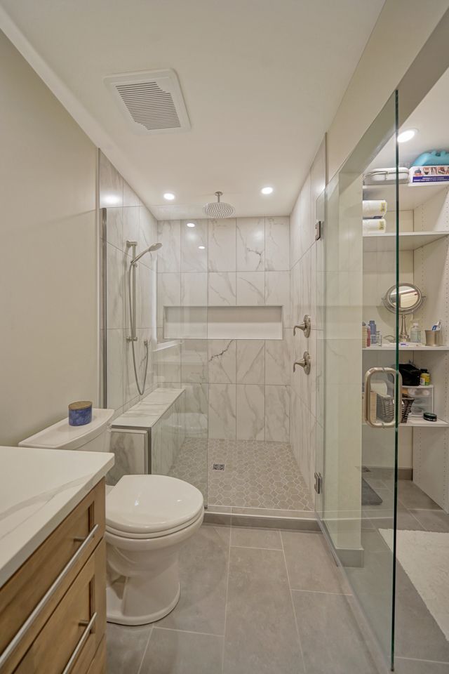 Rectangular Space Bathroom with Mirror - Lincoln, NE - SkyLimit Remodeling