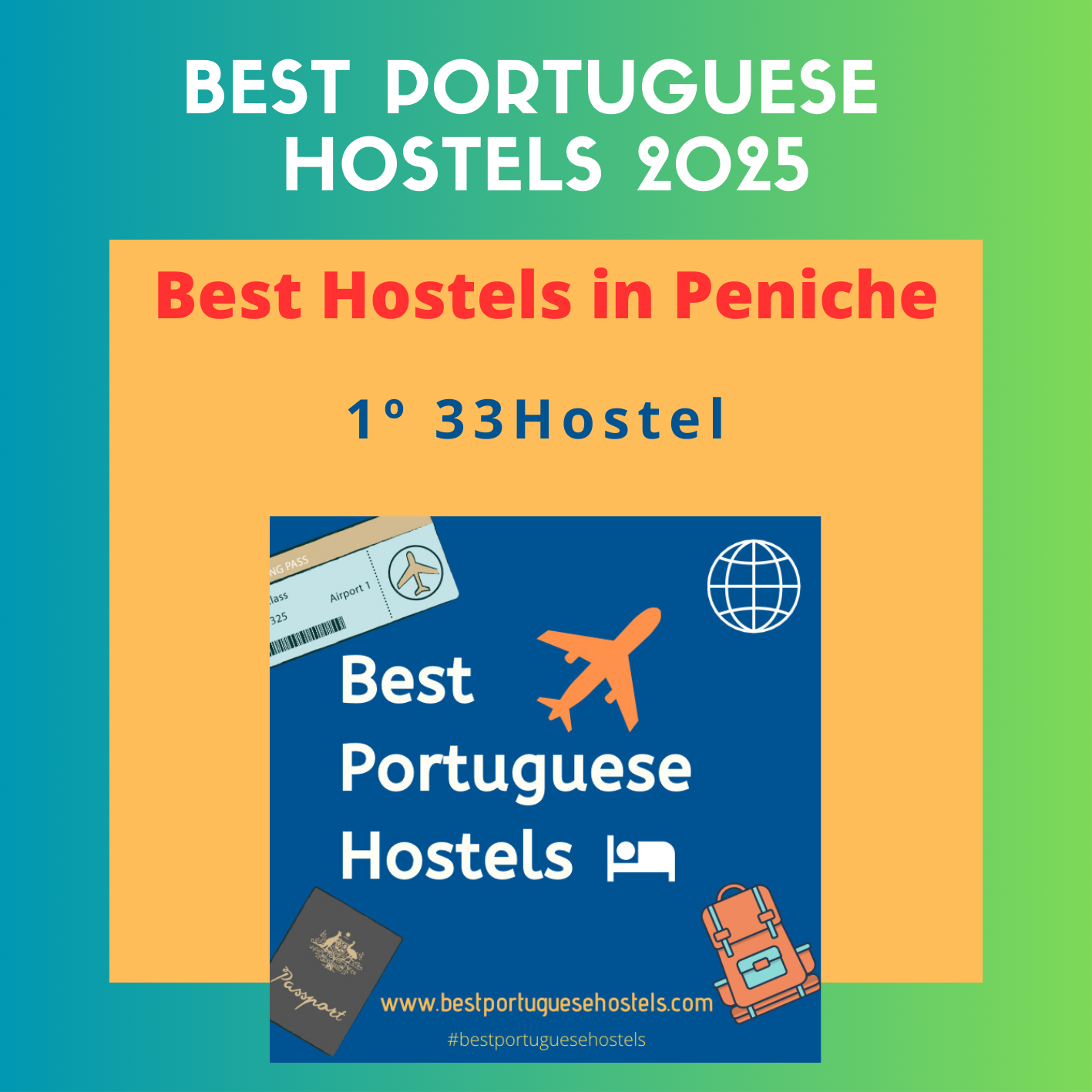 A poster that says best portuguese hostels 2025