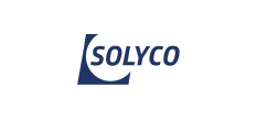 SOLYCO logo in blue with stylized L shape on white background