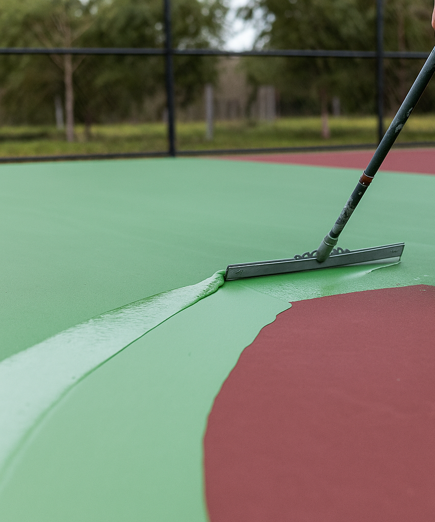 Professional court coating in Burlington, WI. Patch Tech delivers durable tennis and pickleball surfaces that last.
